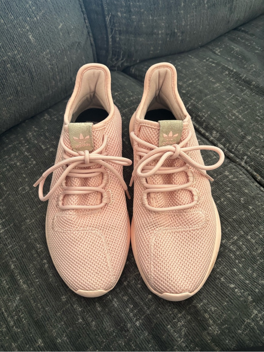 adidas Women’s Light Pink Knit Lace-Up Sneakers